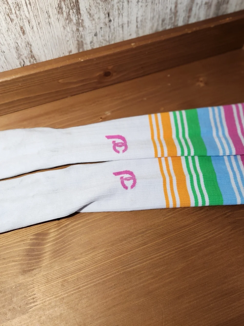 Pro Compression Muti-color Socks Pink, Blue, Green Orange Stripe Socks Sz SM/MD